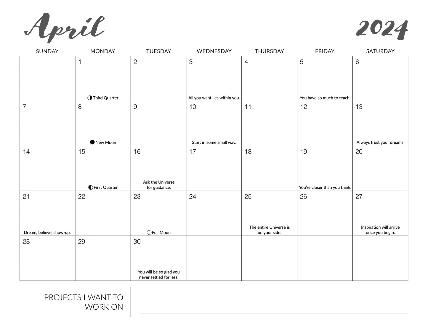 Notes from the Universe 2024 Guided Calendar