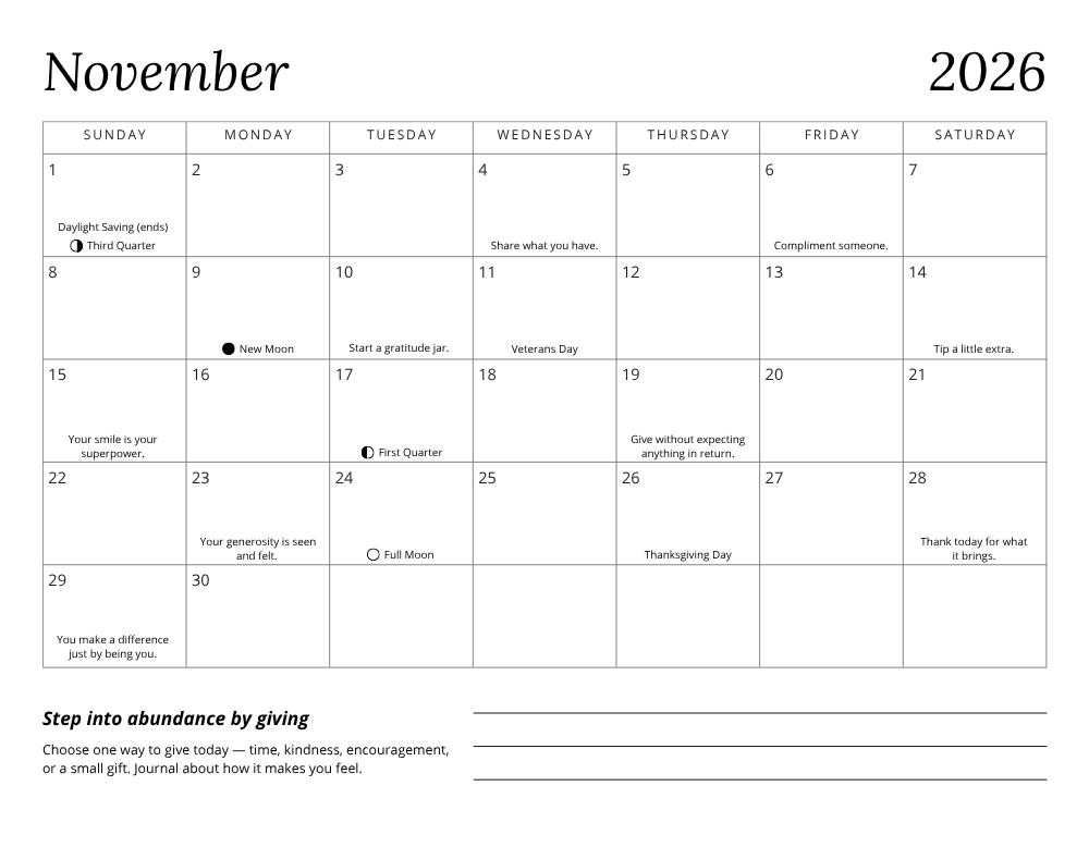 Notes from the Universe 2026 Calendar Download