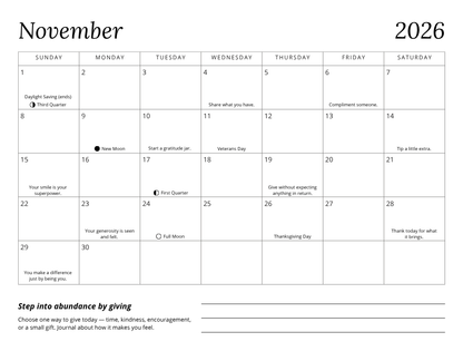 Notes from the Universe 2026 Guided Calendar