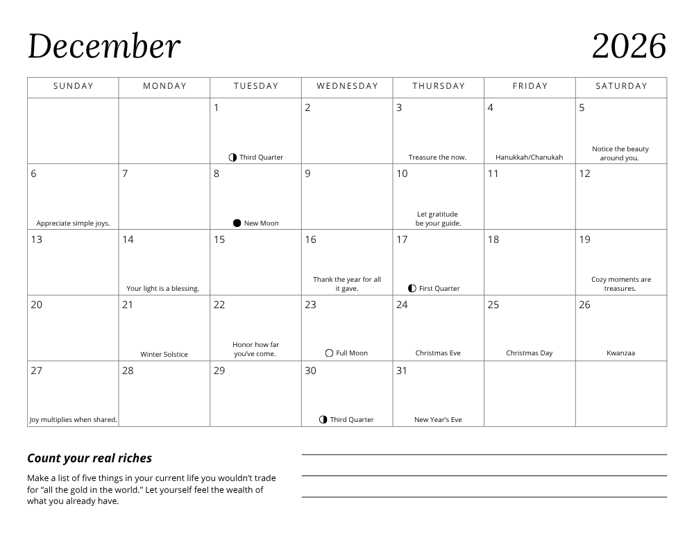 Notes from the Universe 2026 Calendar Download